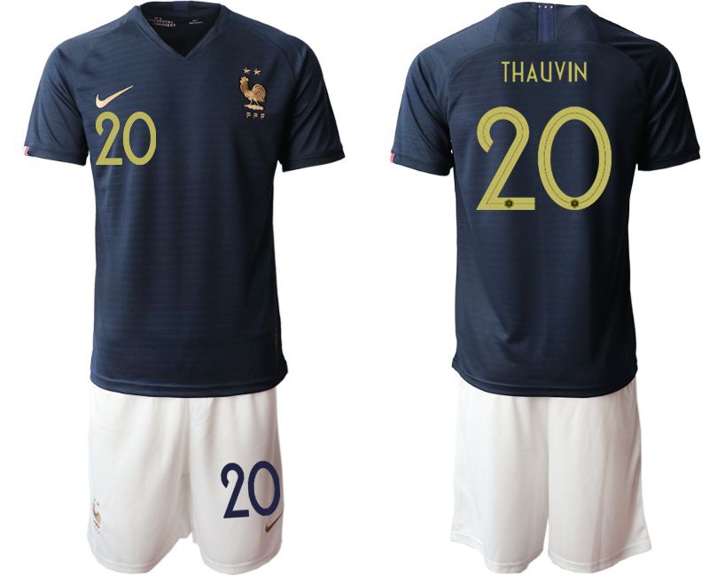 Men 2019-2020 Season National Team French home #20 blue Soccer Jerseys